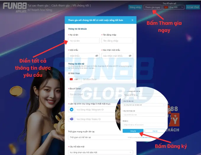 Cách Đăng Ký Làm Đại Lý Fun88 Từng Bước