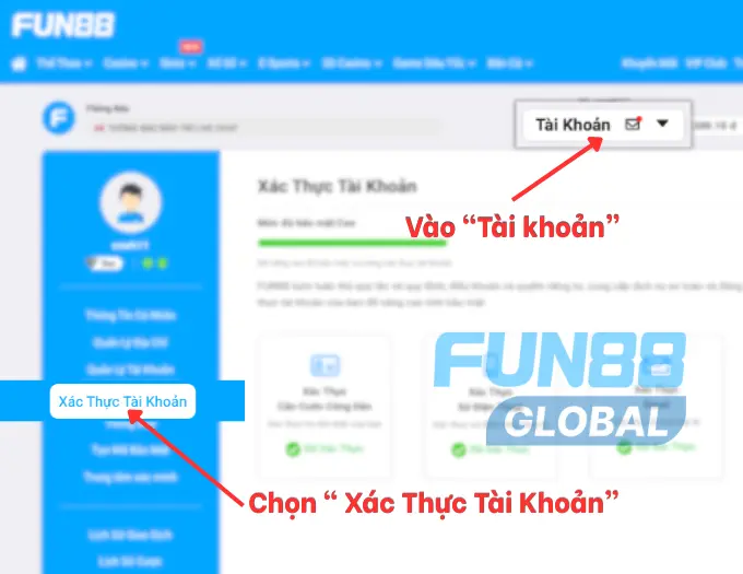 Cách xác minh danh tính tại Fun88