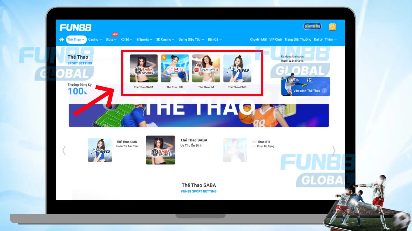 Fun88 sports vendors cá cược thể thao